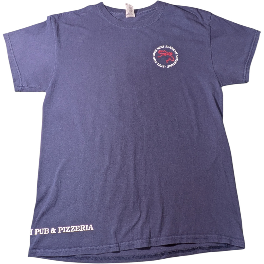 Moose's Tooth Pub & Pizzeria "Adventure Series" Airplane T-Shirt Size M Navy